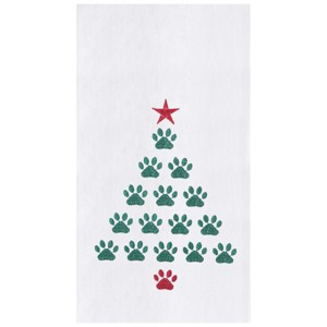 C&F Home Puppy Dog Paws Christmas Tree Embroidered Flour Sack Kitchen Dishtowel - 1 of 4