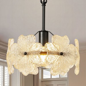 KAISITE Glass Petal Pendant Light Fixture - 1 of 4