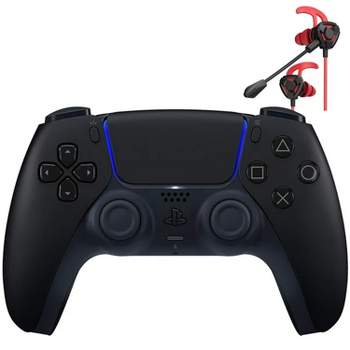 Sony Ps5 Dualsense Controller - Black With Wired Earbuds 