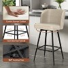 UNISOAR Bar Stools Set of 2, 360°Swivel Modern Counter Height Barstools Armless Kitchen Chair, - 4 of 4