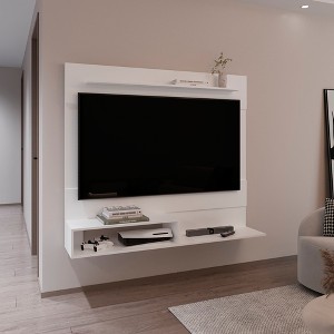 55" Floating Entertainment Center with Superior Shelf, Two Shelves, and Secure Lock Pin for Living Room and Bedroom - 1 of 4