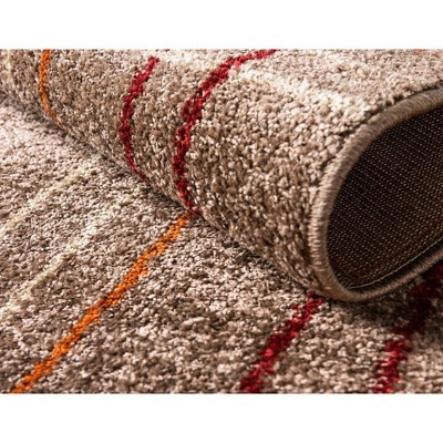 Light Brown Geometric Low Pile Area Rug 5' x 8'