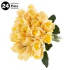 Nature Spring Rose Artificial Flowers - 24Pc Real Touch 11.5-Inch Fake Flower Set with Stems - image 3 of 4