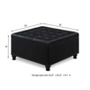 DSVIMOY Storage Ottoman with Legs, Square Coffee Table with Nail Trims for Living Room, Black PU, 30"*18"*30" - 3 of 4