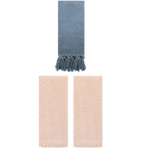 REGALWOVEN 3 Packs Cotton Soft and Absorbent Bathroom Turkish Hand Towels with tassel - 1 of 4