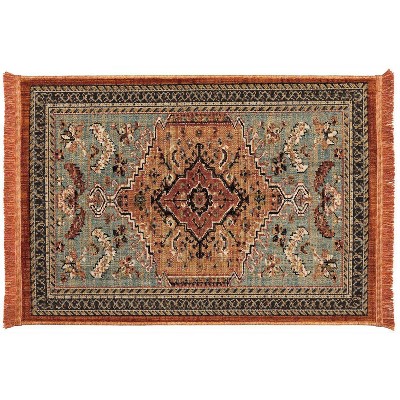 Floral Woven Rug Rust/Green - Threshold™