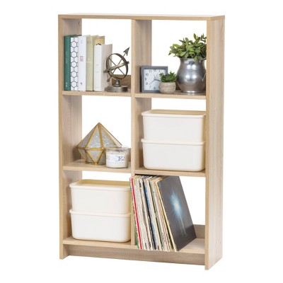 Adjustable 6-Cube Light Brown Organizer for Books and More