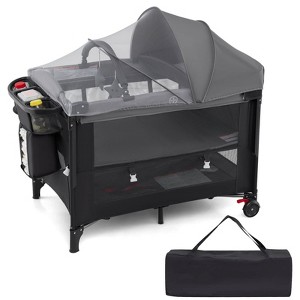 Infans Baby Bassinet Bedside Crib w/Changing Table Mattress Detachable Canopy Basket - 1 of 4