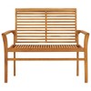 vidaXL Patio Bench with Gray Cushion, 44.1" Solid Teak Wood - 3 of 4