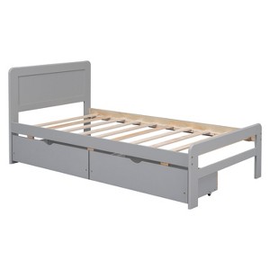 Cesicia Twin Size Platform Bed Frame with 2 Drawers - 1 of 4