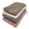 72" x 16" Cotton Waffle Weave Fringed Table Runner Blue: Geometric Abstract Rectangle - Saro Lifestyle - 3 of 4