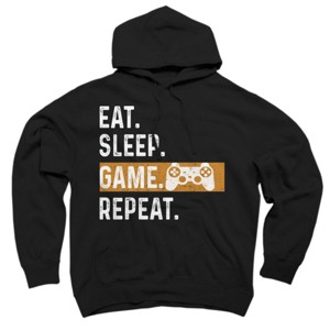 Adult Design By Humans Eat Sleep Game Repeat By MeowShop Pullover Hoodie - 1 of 2