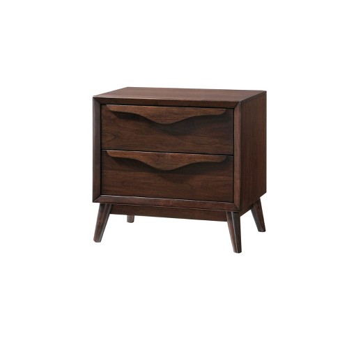 Adelaide 2 Drawer Solid Wood Mid Century Nightstand Brown