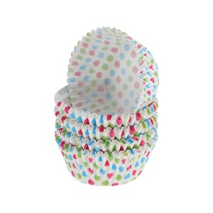 Unique Bargains Disposable Baking Cups Greaseproof Paper Multicolor 1.97"x1.18" 100 Pcs - 1 of 4