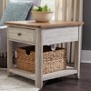 Liberty Furniture,Farmhouse Reimagined End Table with Basket in Antique White w/ Chestnut Top - 2 of 4