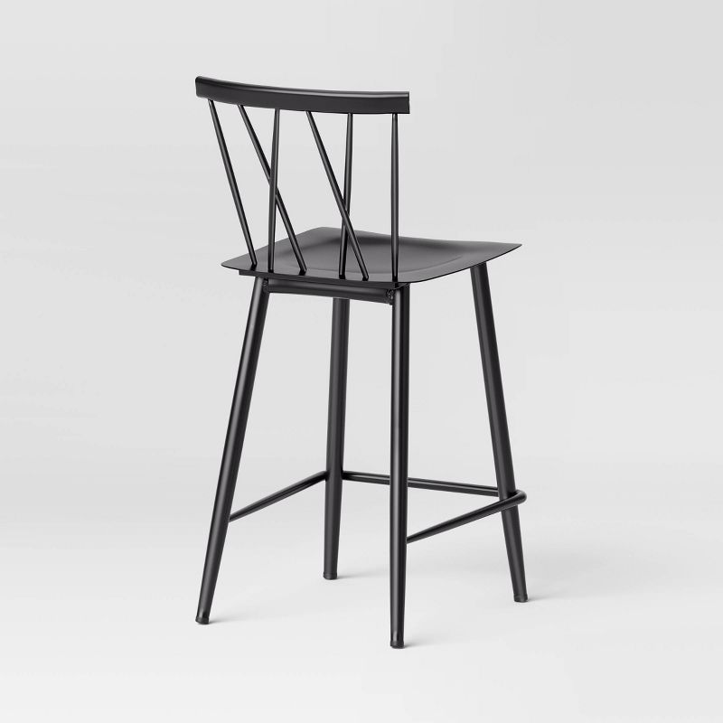 Becket Metal X Back Counter Height Barstool Black - Threshold&#8482;, 5 of 6