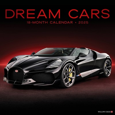 Willow Creek Press Dream Cars 2025 Wall Calendar: Monthly 12x12" Blue Paper, All Ages, Sewn Binding