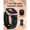 HTUTWOO Halloween Engraved Band Compatible with Apple Watch Band 42/44/45/49mm Silicone Strap for iWatch Series 10/9/8/7/6/5/4/3/2/1/SE - 3 of 4