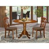 5-Piece Saddle Brown Finish Solid Wood Top - Dining Room Set - Seats 4 - 2 of 4