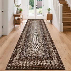 Braided Print Area Rug - 100% Polyester, 350gsm Pile Weight, TPR Non-Slip Backing, Washable, Farmhouse Design, Multiple Sizes - 1 of 4