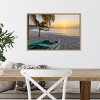 23" x 16" Sunset and Wooden Fishing Boat by Don Paulson Danita Delimont Framed Canvas Wall Art - Amanti Art - 4 of 4