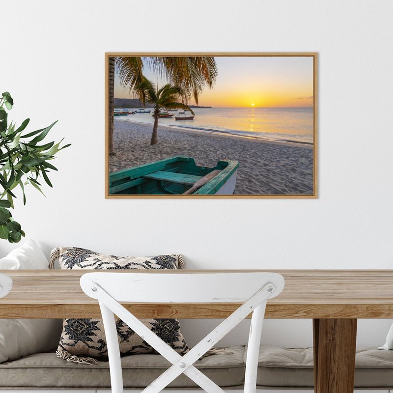 23&#34; x 16&#34; Sunset and Wooden Fishing Boat by Don Paulson Danita Delimont Framed Canvas Wall Art - Amanti Art, 5 of 11
