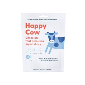 Happy Cow Adult Fast Acting Lactase Dietary Supplement Sugar Shell - 1 of 4