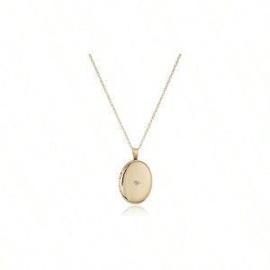 Filled Oval Diamond Locket Necklace, Simple, Fashionable and Exquisite, Suitable for Women's Daily Wear - 1 of 4