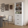 Karl Home White Display Cabinet with 3-layer 3-drawer 2 USB 2 Outlet 70.86in.H - 2 of 4