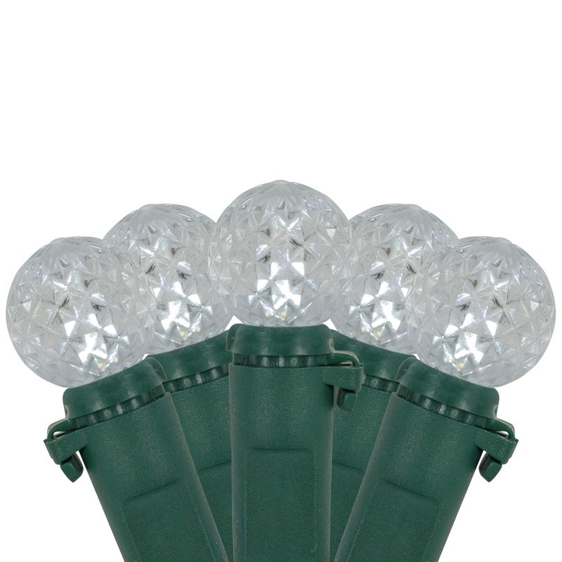 Northlight LED G12 Berry Christmas Lights - 16' Green Wire - Pure White - 50 ct, 1 of 6