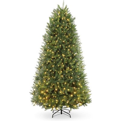Image of 7.5ft Pre-Lit Artificial Christmas Tree with 750 Warm Led Lights, Green Xmas Tree with 2514 Branch