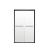 Zeus & Ruta Aluminum Frame Double Sliding Shower Door with 1/4"Clear Tempered Glass, Matte Black Finish - 2 of 4