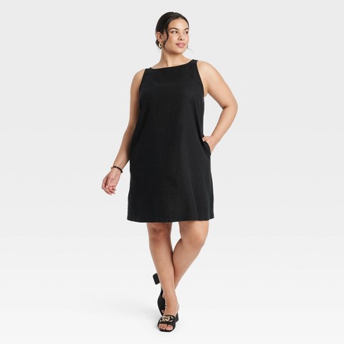 Women s Mini Shift Dress Ava Viv Black Xxl Target