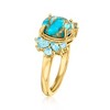 Ross-Simons Turquoise Ring With 0.40 ct. t.w. Swiss Blue Topaz in 18kt Gold Over Sterling - 3 of 4