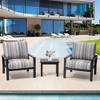 Crestlive Products 3pc Outdoor Set Outdoor Dining Chairs with Sunbrella Cushion and Patio Table Aluminum Frame - 2 of 4