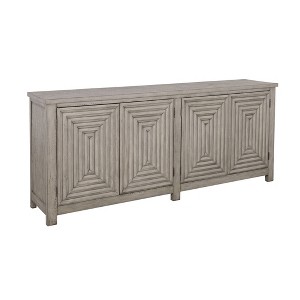 Treasure Trove Accents 4 Door Credenza Spalding Gray: Adult No Assembly Required, Acacia Material, Divided Storage Cabinet - 1 of 4