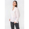 Slickblue Women’s Floral Eyelet Blouse, Solid Mixed Design with Intricate Detail, S, Ivory - 4 of 4