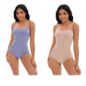 INSPIRE CHIC 2 Pcs Women's Cami Convertible Straps Slimming Waisted Buttons Bottom Butt Lifter Body Shapers - 1 of 4