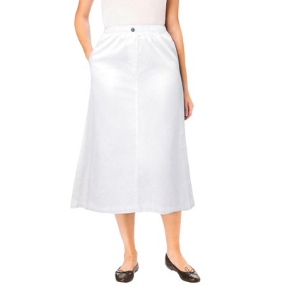 Woman Within Plus Size 7-Day Mockfly Denim Skirt