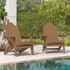 Arceso Folding Adirondack Chair,  15 Inch HDPS Fire Pit Patio Chairs Weather Resistant, Modern Plastic Outdoor Chairs with Cup Holder - 2 of 4
