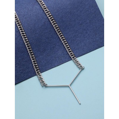 Women's Chainlink Pin Necklace - Chalice Silver