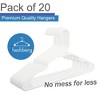 Heshberg Plastic Hangers Notched White 20 Pack - 2 of 4