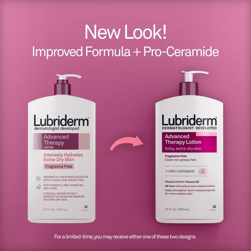 Lubriderm Advanced Therapy Lotion For Extra Dry Skin, Fragrance-Free, 24oz, 4 of 10