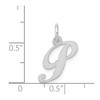 Black Bow Jewelry 14k White Gold Ella Collection Small Fancy Script Initial Pendant A-W - 4 of 4