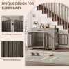 GustoWave Wooden Dog Crate Furniture with Feeding Bowls & Storage, Heavy Duty Indoor Dog Kennel End Table, Decorative Furniture Dog Crate - 3 of 4