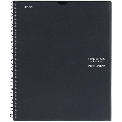 2021-22 Customizable Academic Weekly/Monthly Planner 11" x 8.5" Black - Five Star
