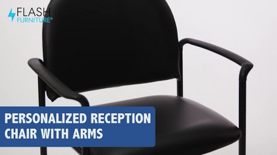 ErgoStack Burgundy Fabric and Black Metal Side Reception Chair