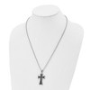 Black Bow Jewelry Stainless Steel & Blk Carbon Fiber Maltese Cross Necklace, 22 Inch - 2 of 4