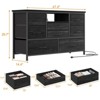 Coolmee 8 Drawer Fabric Dresser TV Stand, Dresser for Bedroom with Power Outlets & LED Lighting for 55 inch TVs, Wide Storage Console Table - 3 of 4