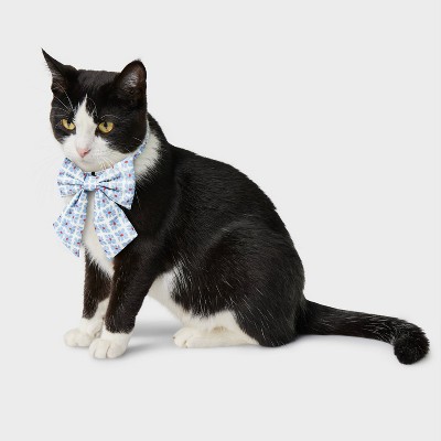 Blue Floral Dog and Cat Bowtie - Boots & Barkley™ One Size Fits Most